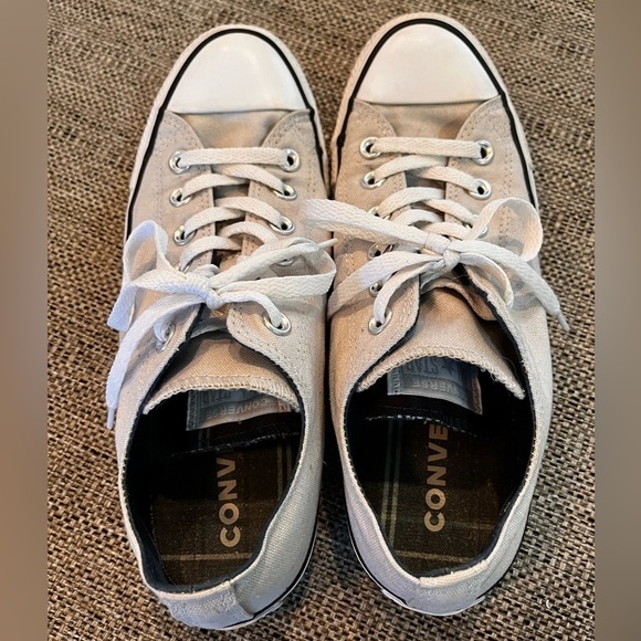 GRAY&WHITE Converse all star Chuck Taylor shoes size 8 double tongue EUC - Picture 2 of 16